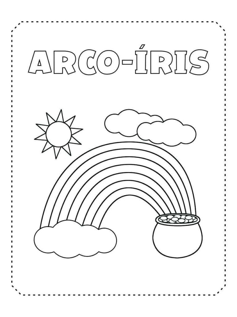 desenho arco iris para colorir