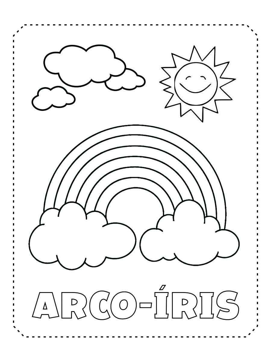 desenho arco iris para colorir