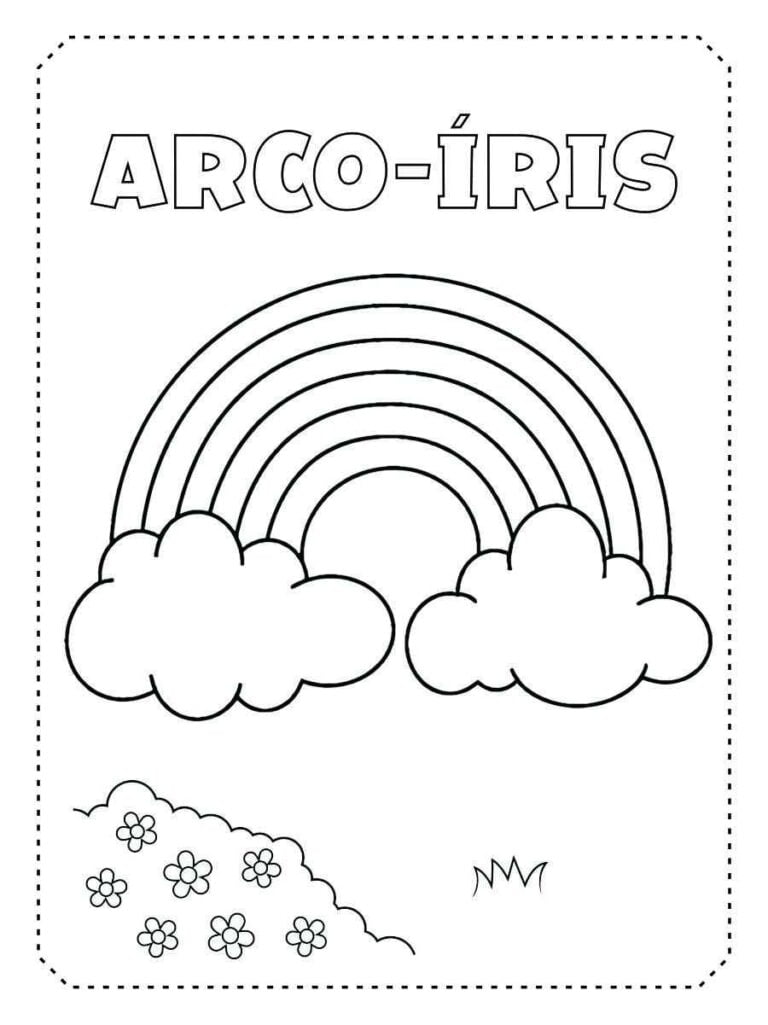 Desenho de Arco-íris para colorir e colorir