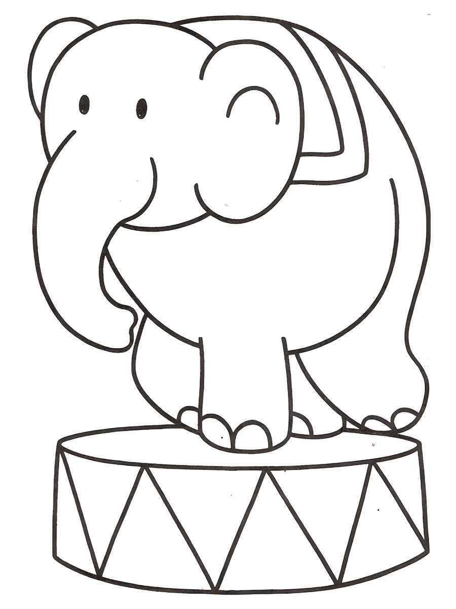 elefante de circo para colorir