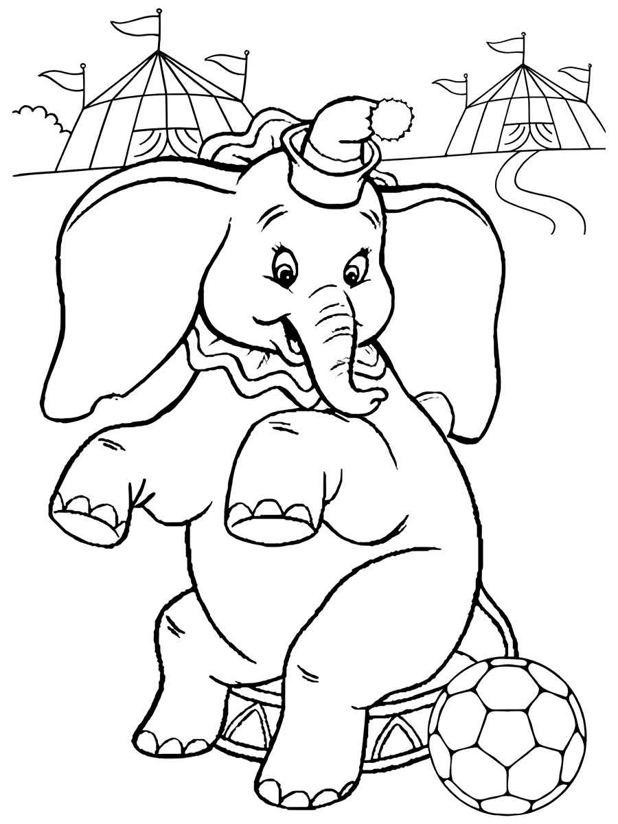 Desenho para pintar de elefante