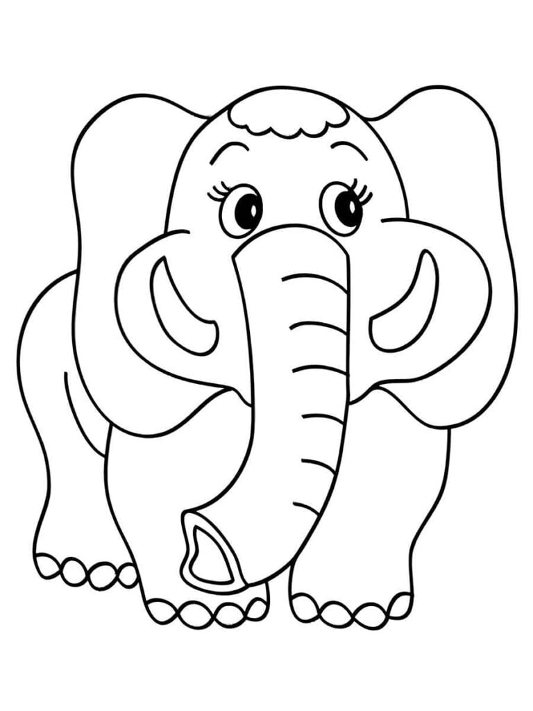 Desenho Educativo de elefante para colorir