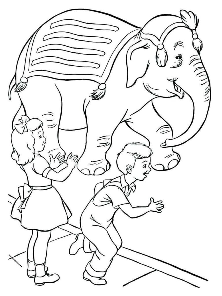 elefante de circo para colorir 81