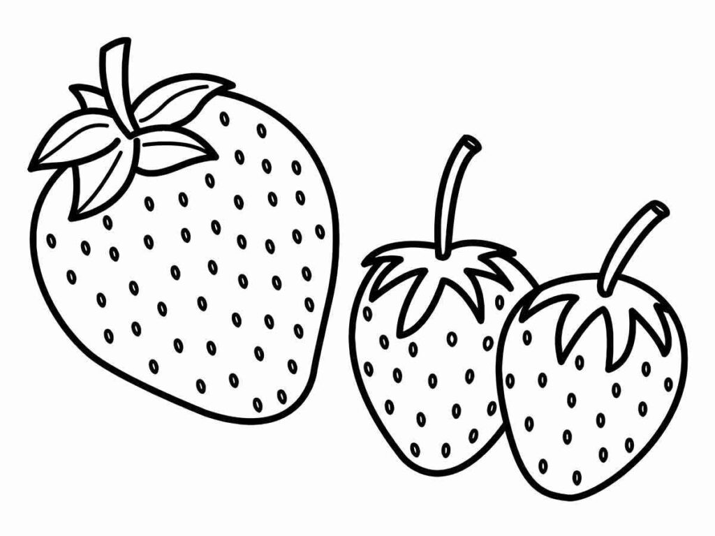 Desenho de personagem de frutas fofas para colorir para imprimir