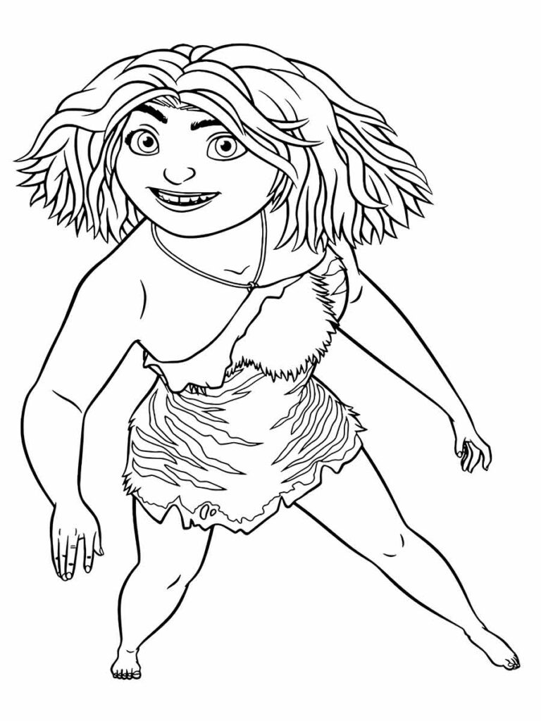 Desenho de uma menina dos Croods para colorir.