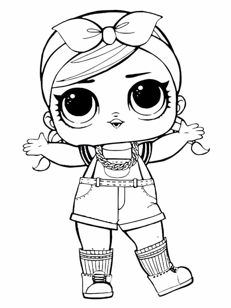 Desenho de uma menina LOL para colorir