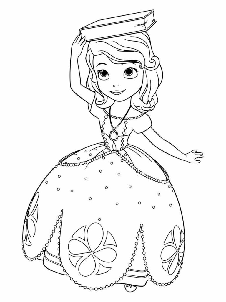 Desenho de uma menina princesa para colorir