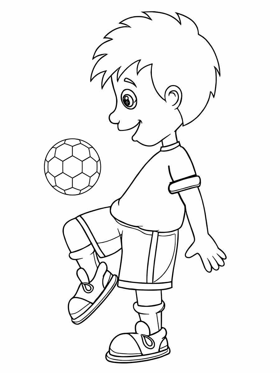 Menina jogando futebol para colorir para crianças
