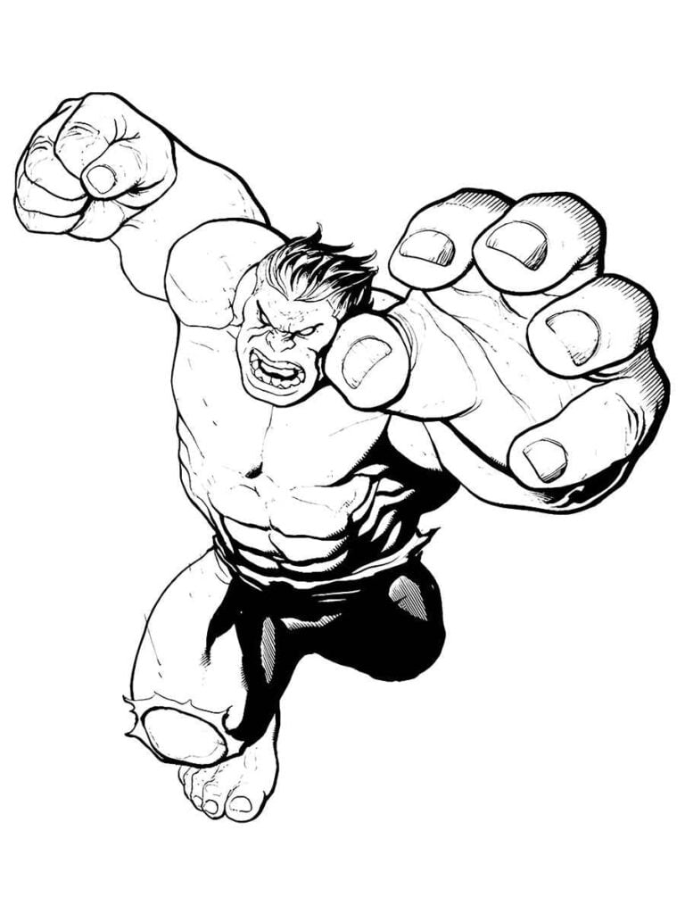 Hulk para colorir e pintar