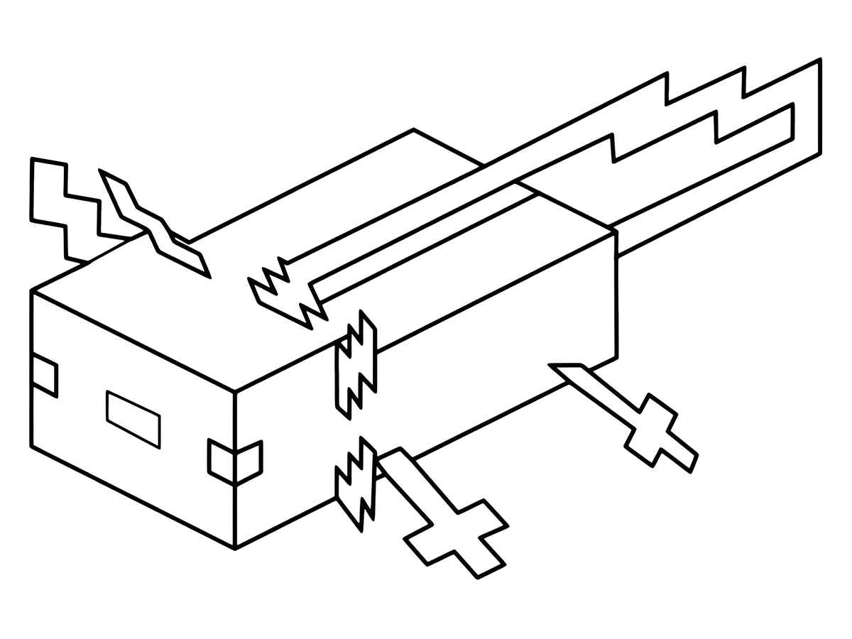 axolote minecraft para colorir