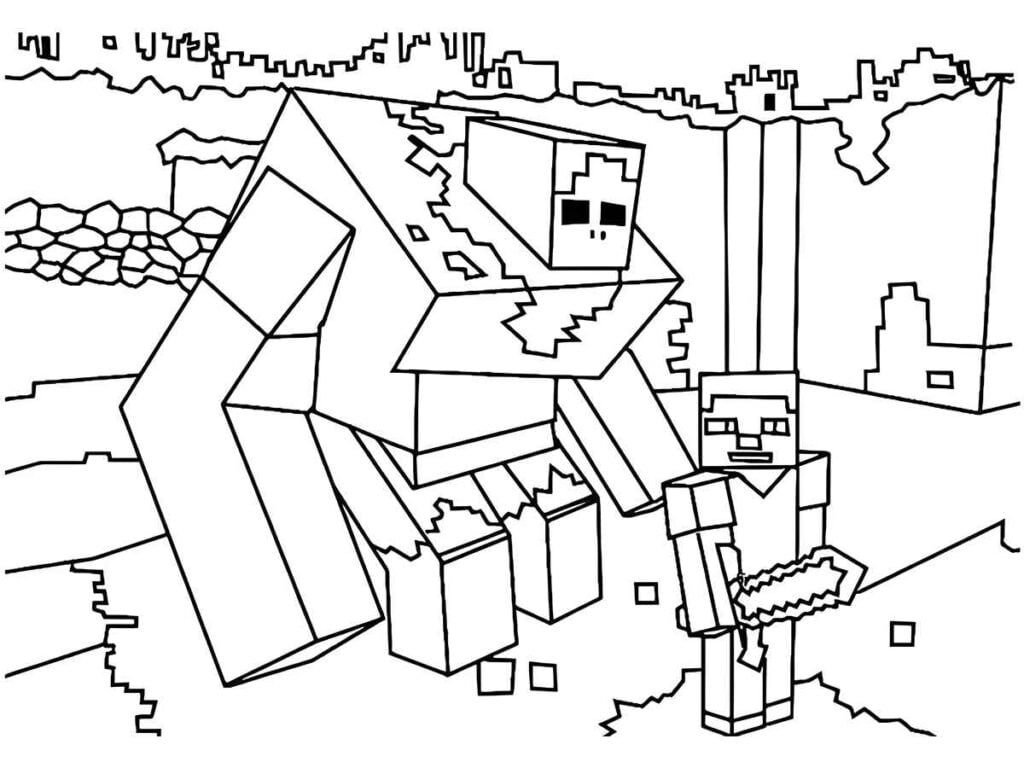 desenho para colorir e imprimir minecraft