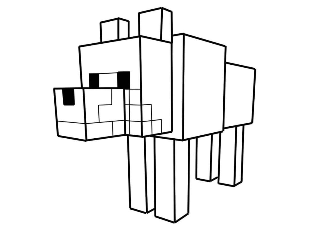 raposa do minecraft para colorir