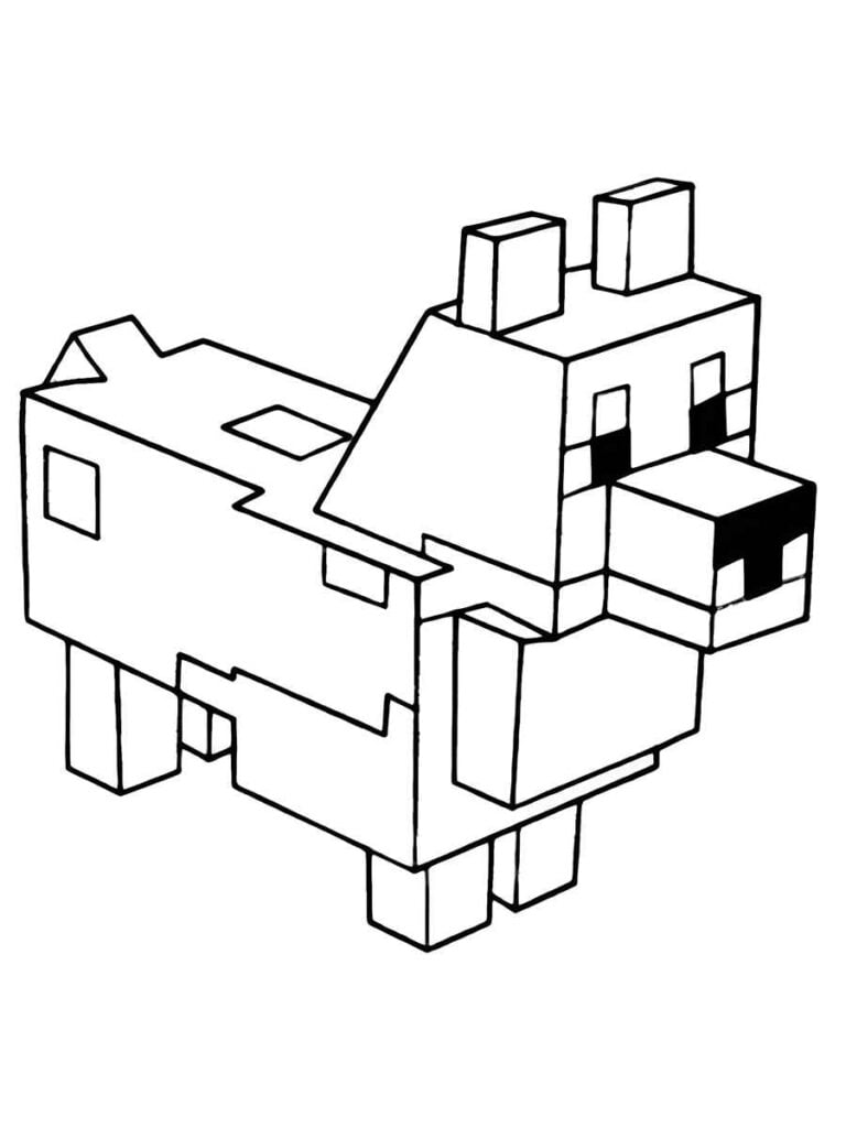 raposa do minecraft para colorir