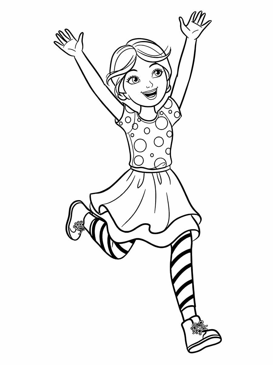 Desenho para Colorir de Menina barbie correndo