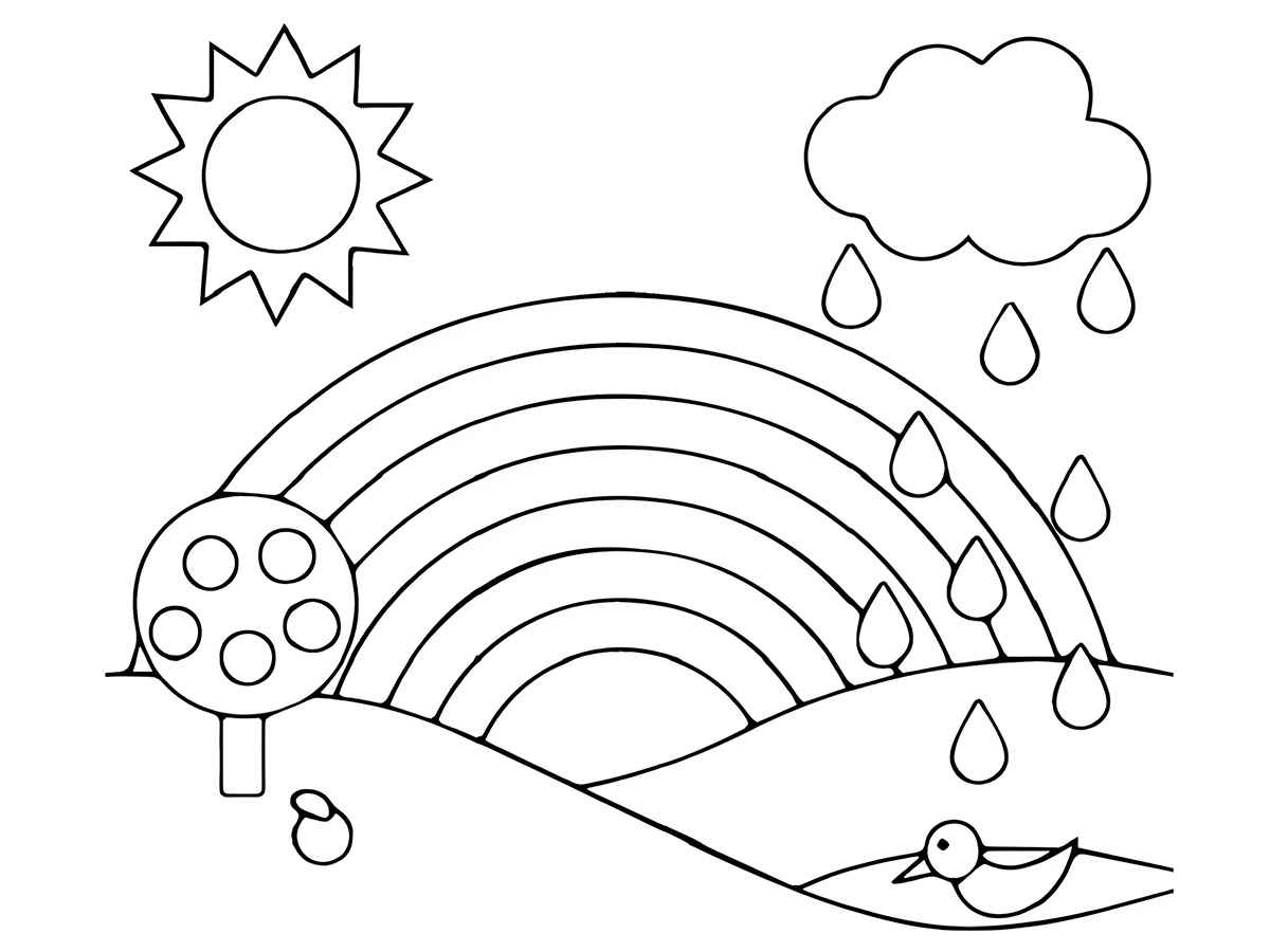 Desenho de Arco-íris para pintar