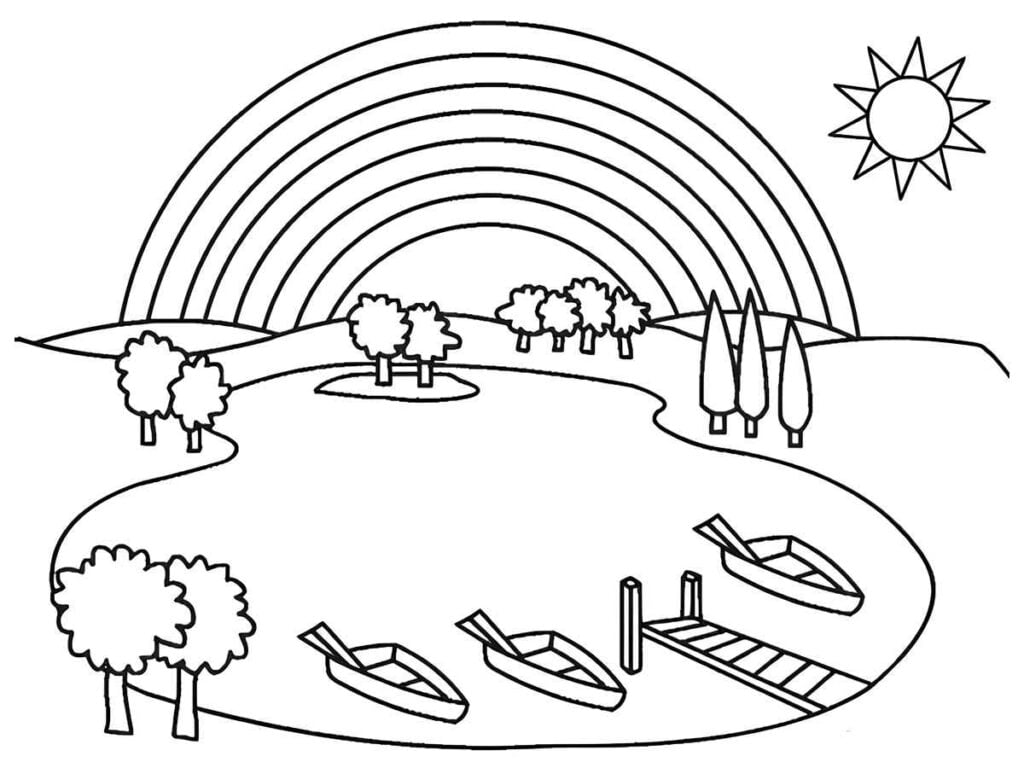 desenhos de arco iris para colorir e imprimir