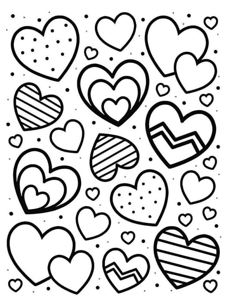 Desenhos de Coração para colorir - Bora Colorir