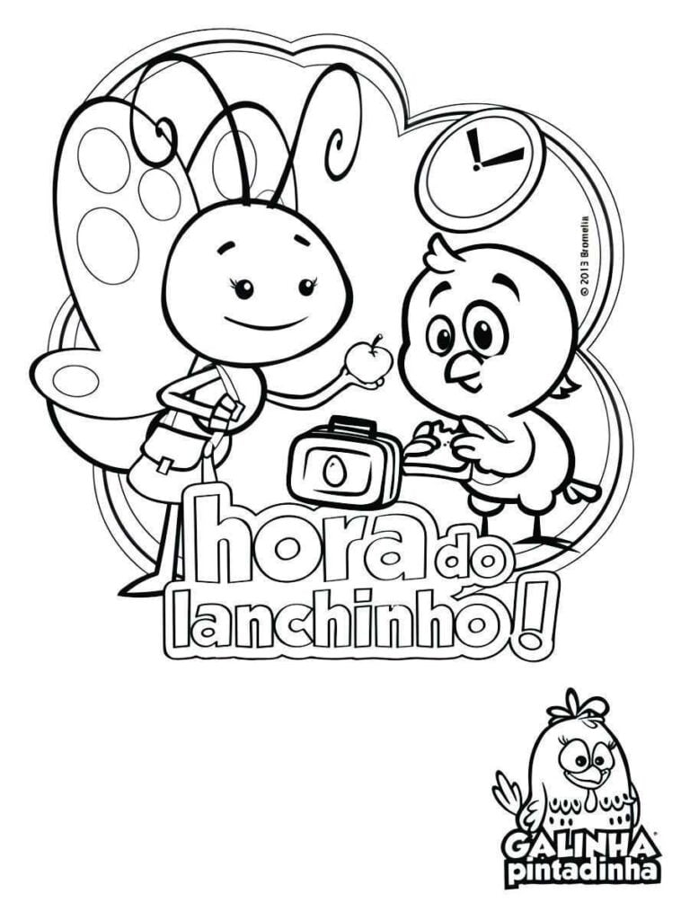 borboleta e pintinho da galinha pintadinha para colorir