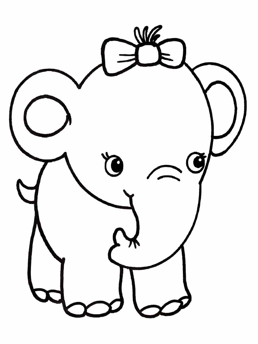 Desenho para Colorir de Elefante