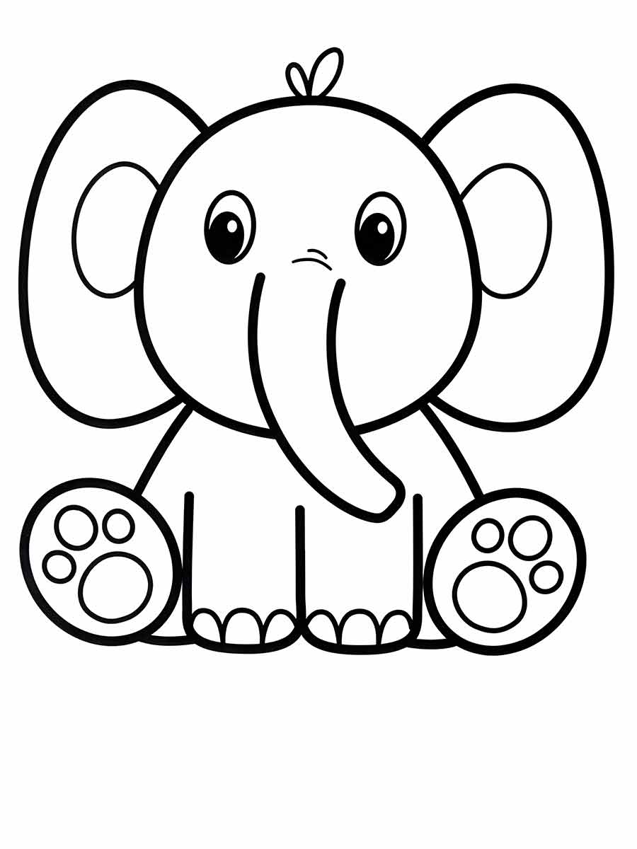 Desenho de Elefante para Colorir