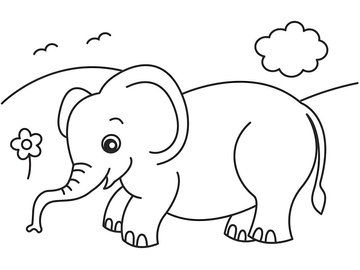 elefante para colorir