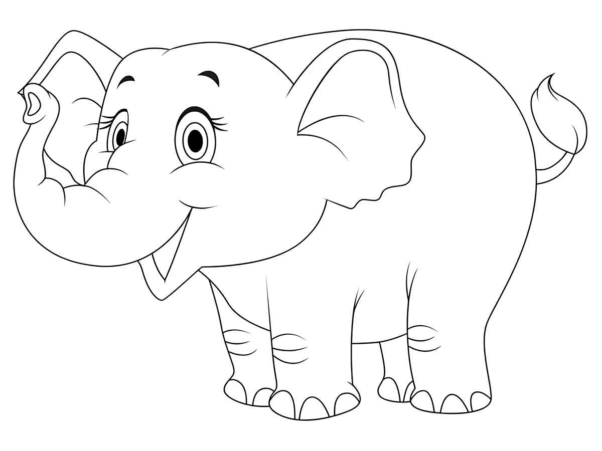 desenho de elefante para colorir e imprimir