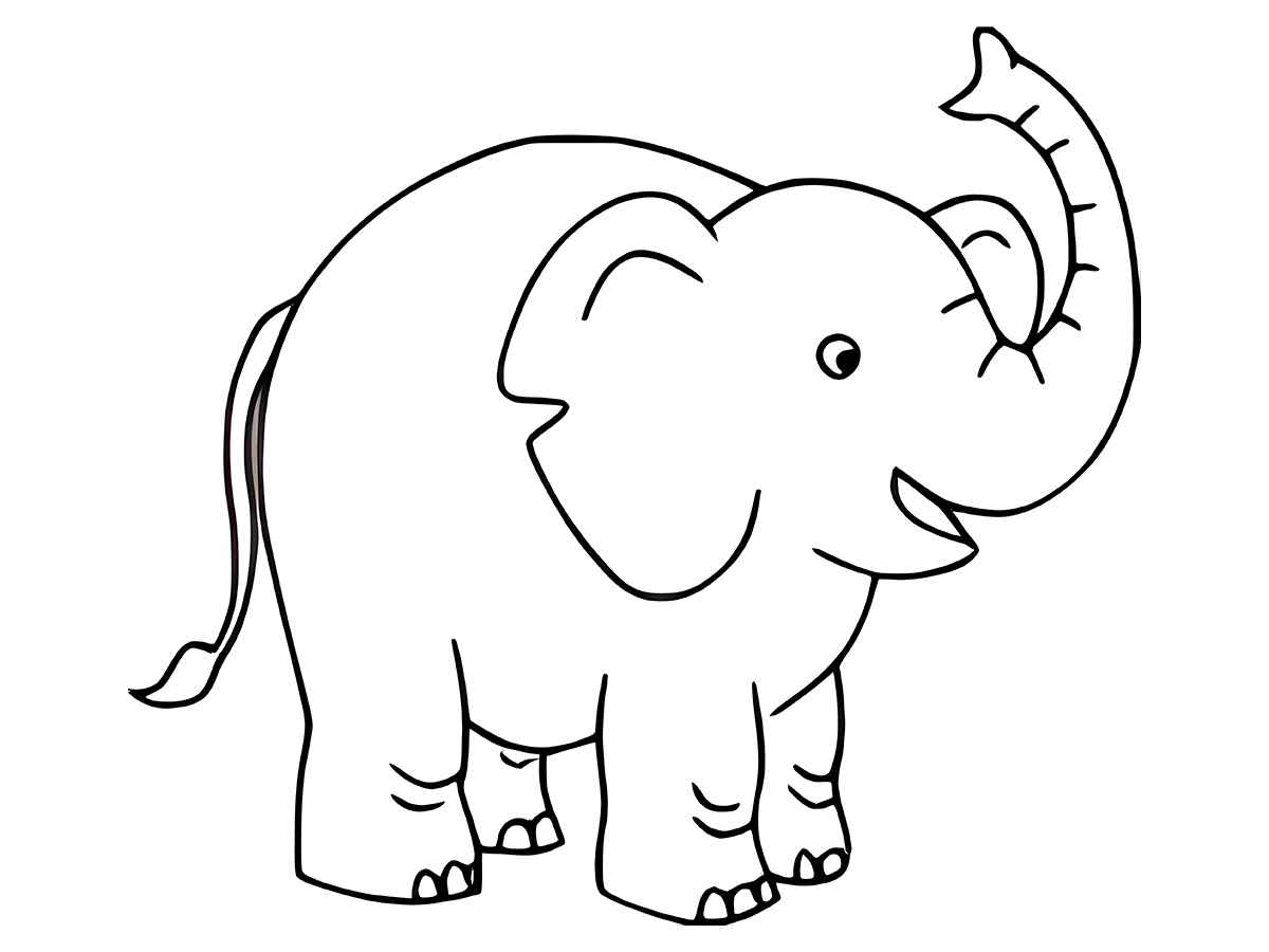 Desenhos Fofos para Colorir Elefante