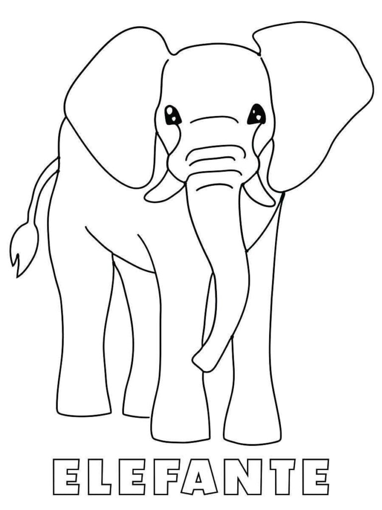 elefante para colorir Grátis