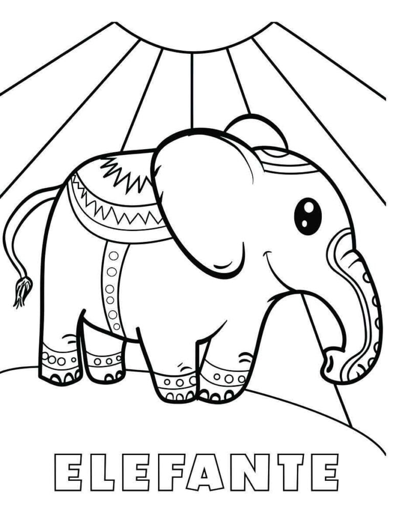 imagem de elefante para colorir