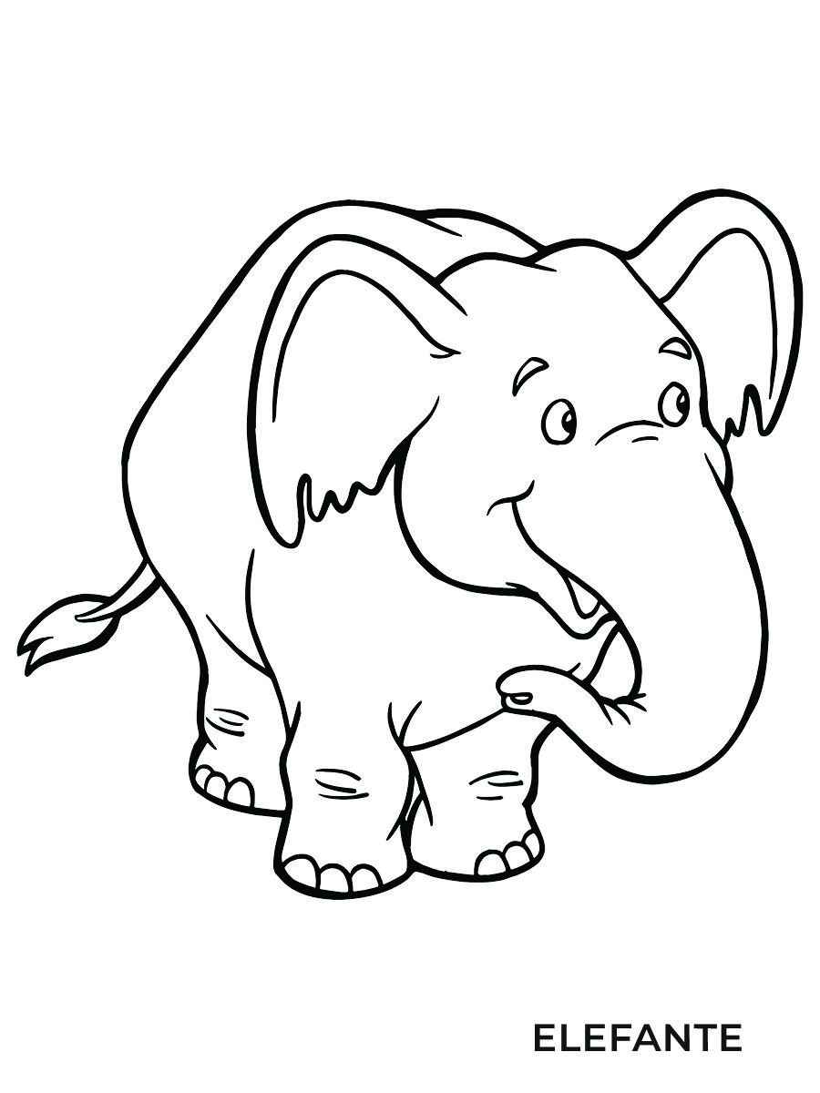 elefante para imprimir e colorir