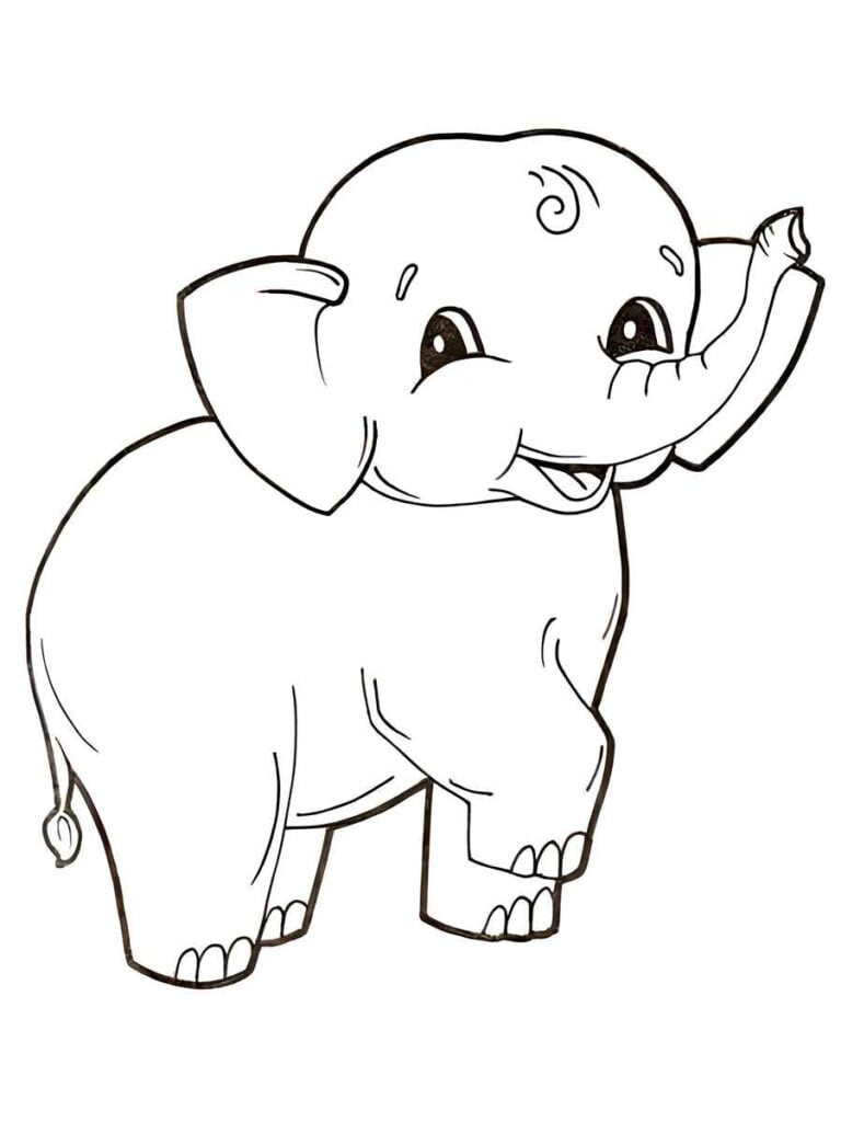 bebê elefante para colorir