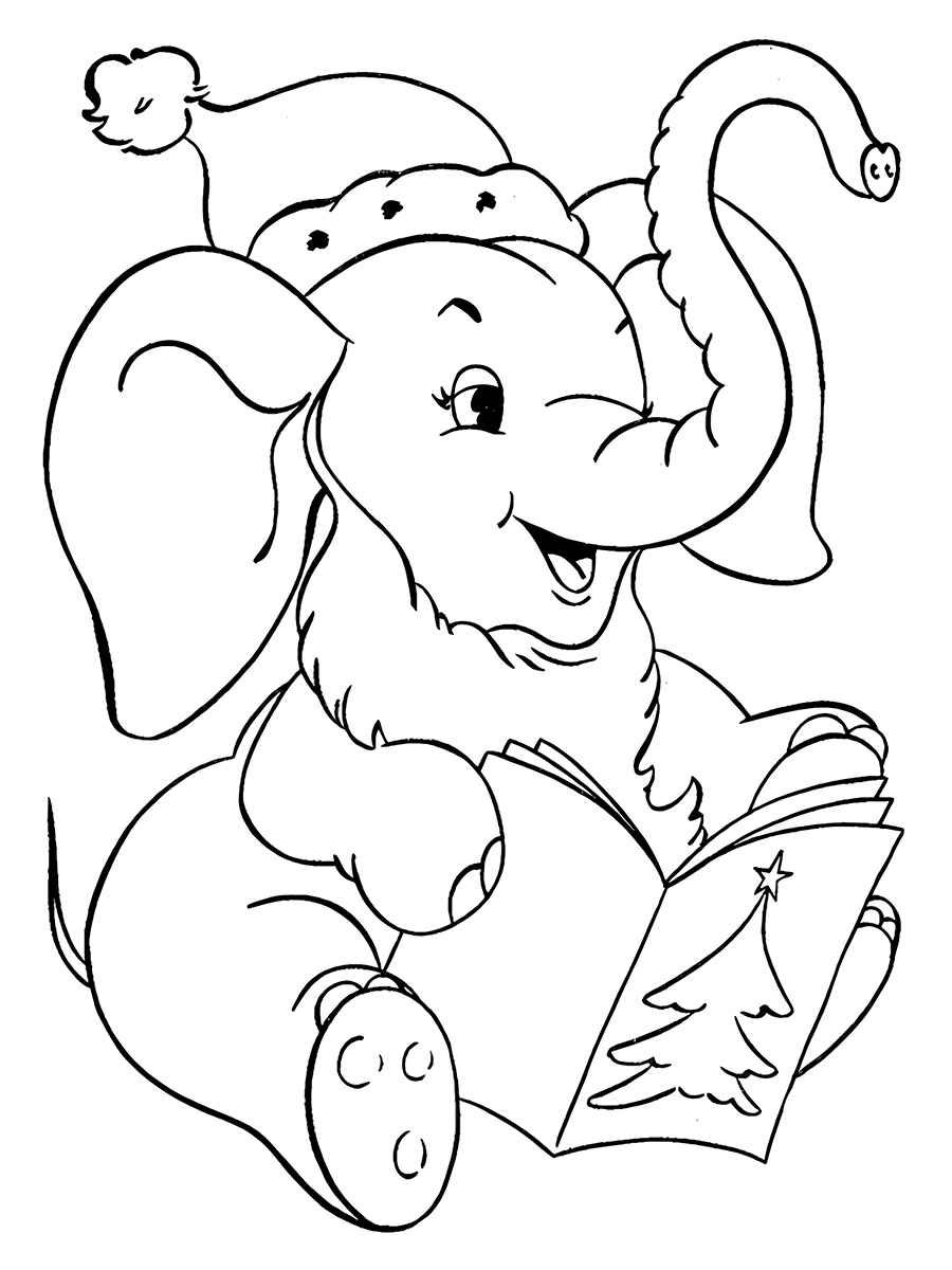 Desenho de elefante para colorir e imprimir