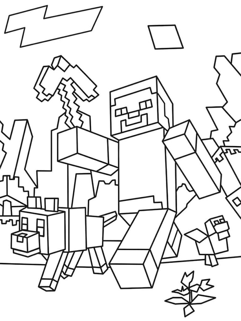 Desenhos para colorir gratuitos de Minecraft para baixar - Minecraft -  Coloring Pages for Adults