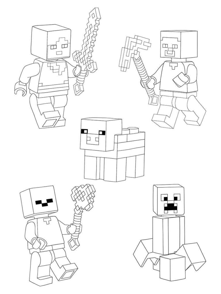 mobs do minecraft para colorir