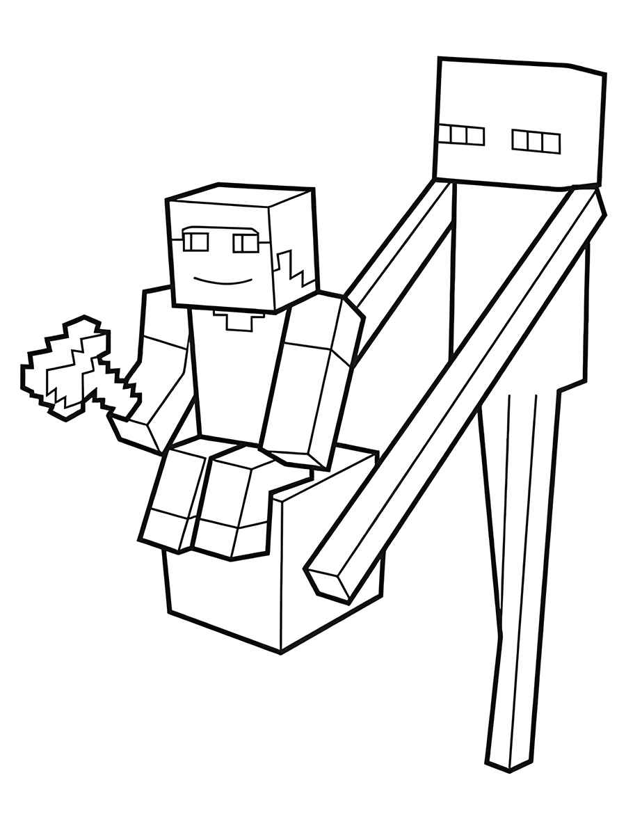 desenho para colorir do minecraft