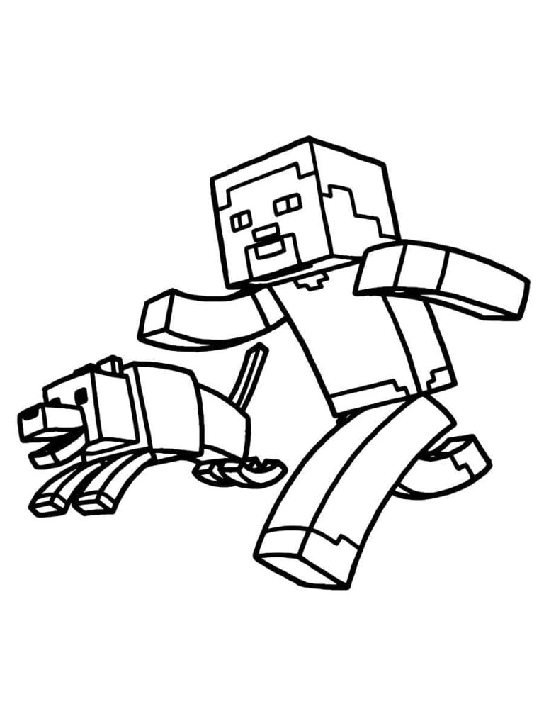 Desenho de Minecraft Steve para colorir