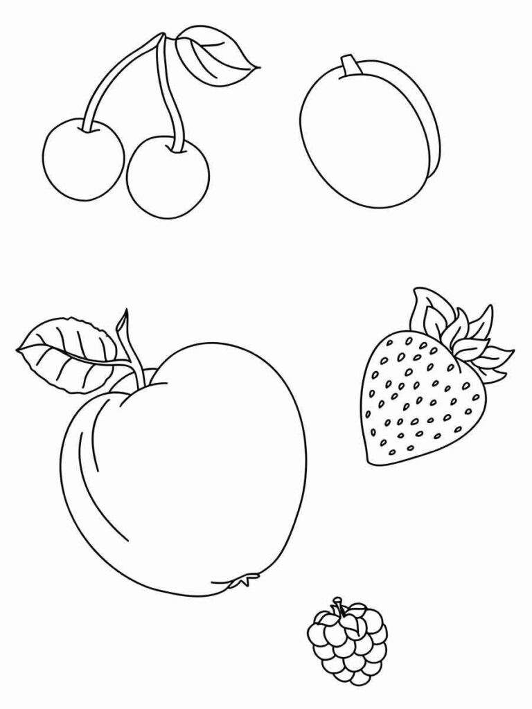 Desenhos de Frutas para colorir, jogos de pintar e imprimir