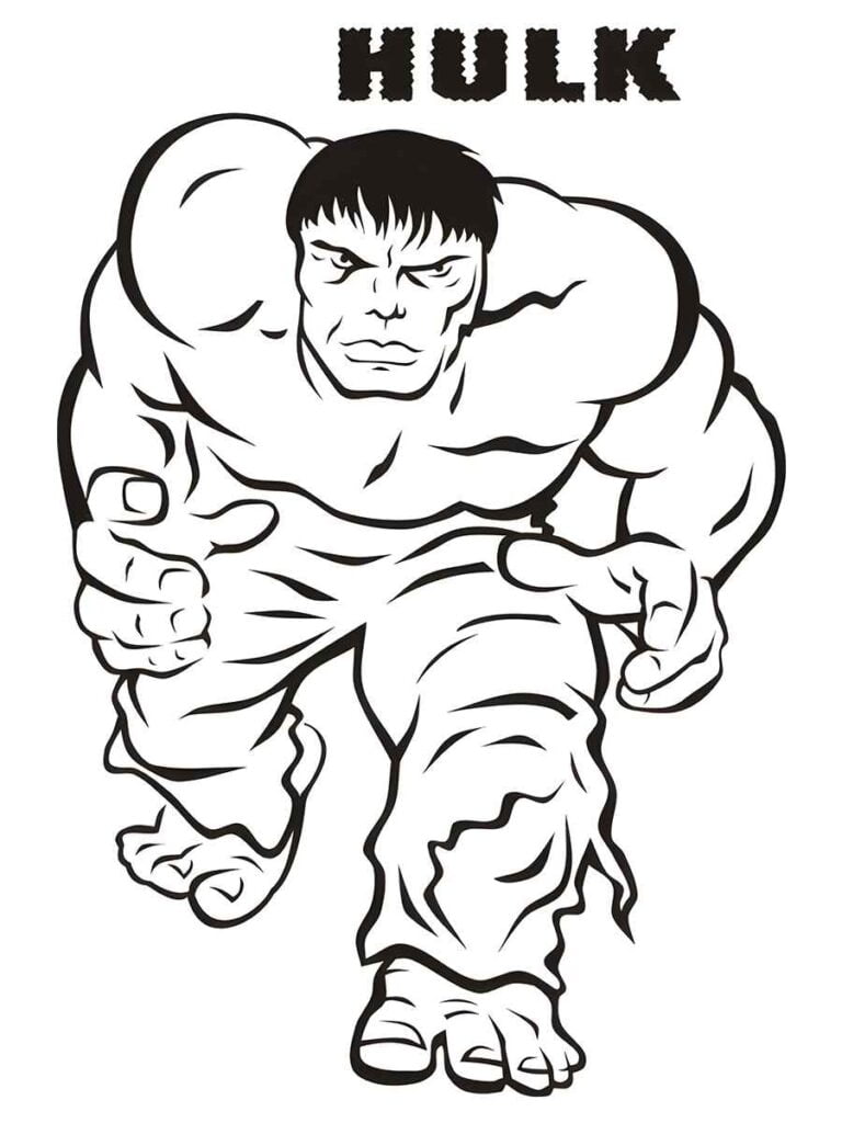 Hulk para colorir com nome