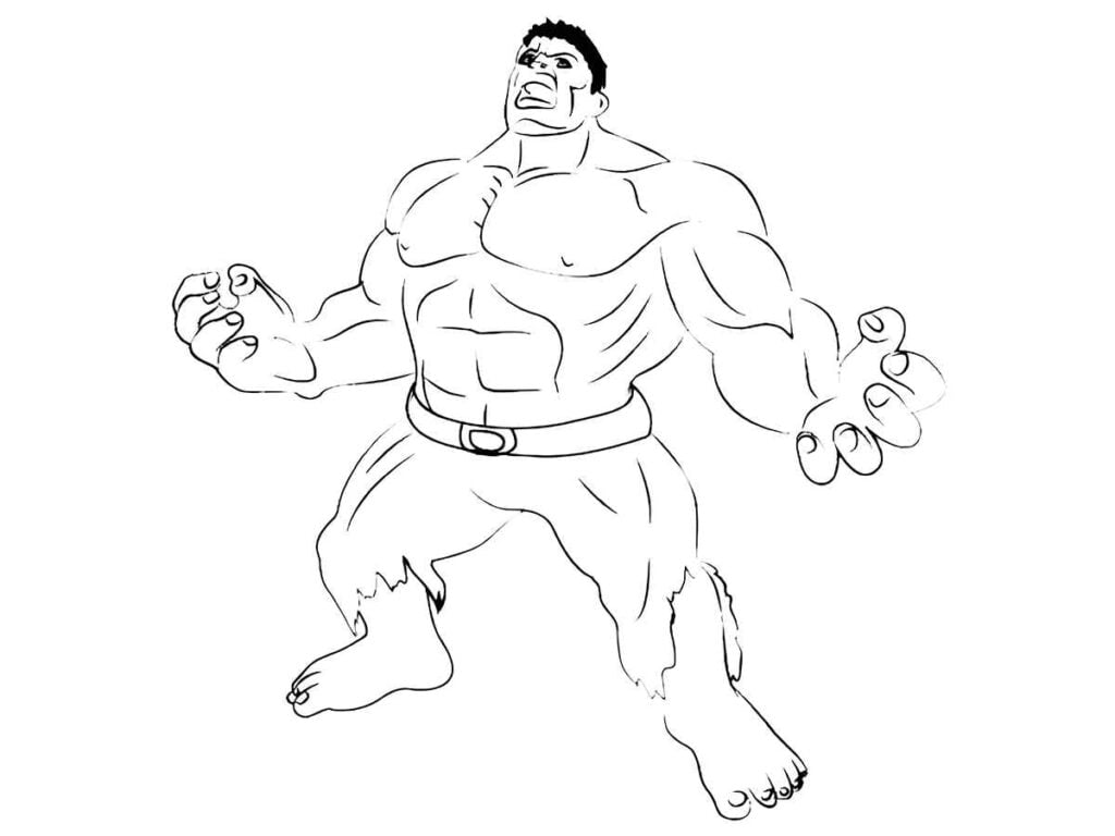 Desenho para colorir e imprimir Hulk