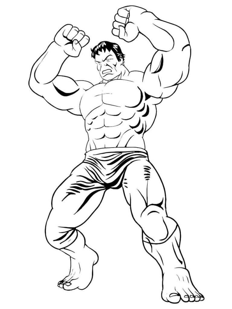 Desenho para pintar do Hulk