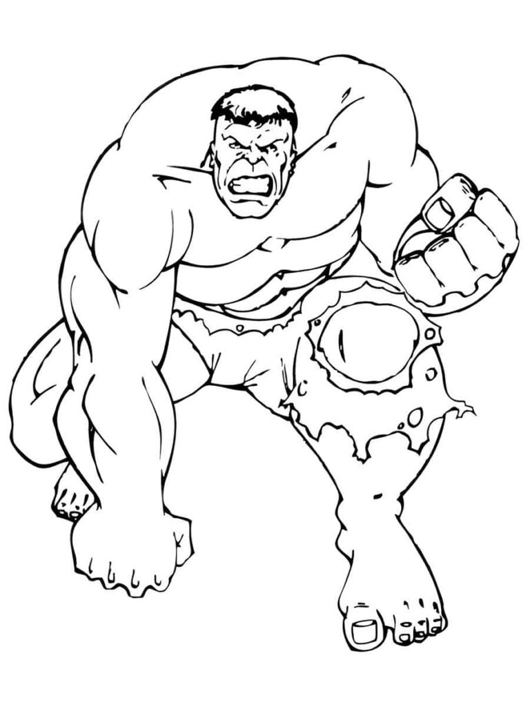 Hulk para colorir e recortar