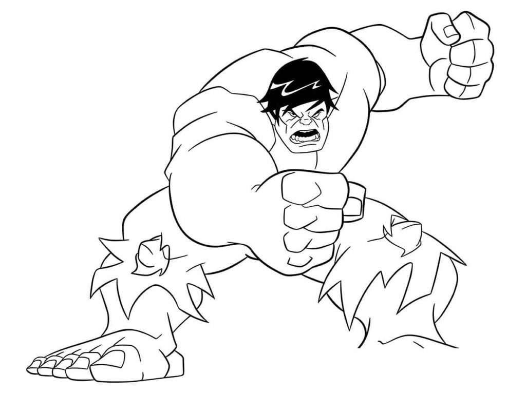 Hulk para colorir e recortar