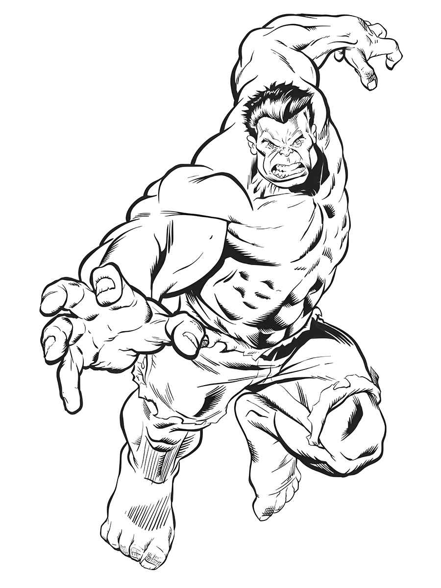 Hulk para colorir Difícil