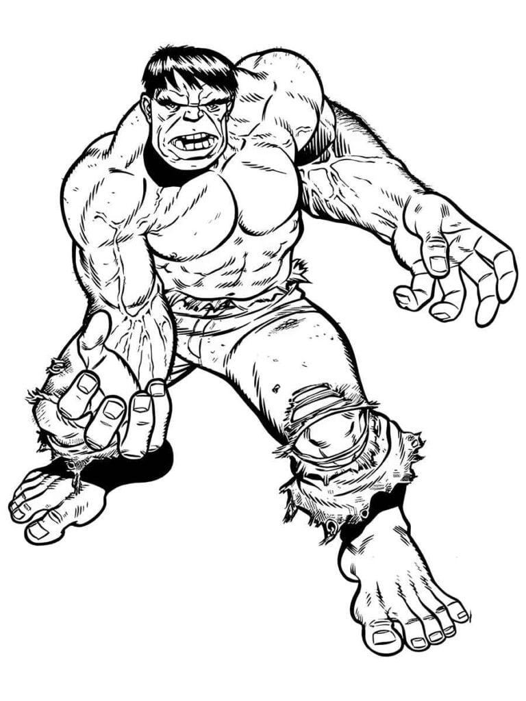 Hulk para colorir Difícil