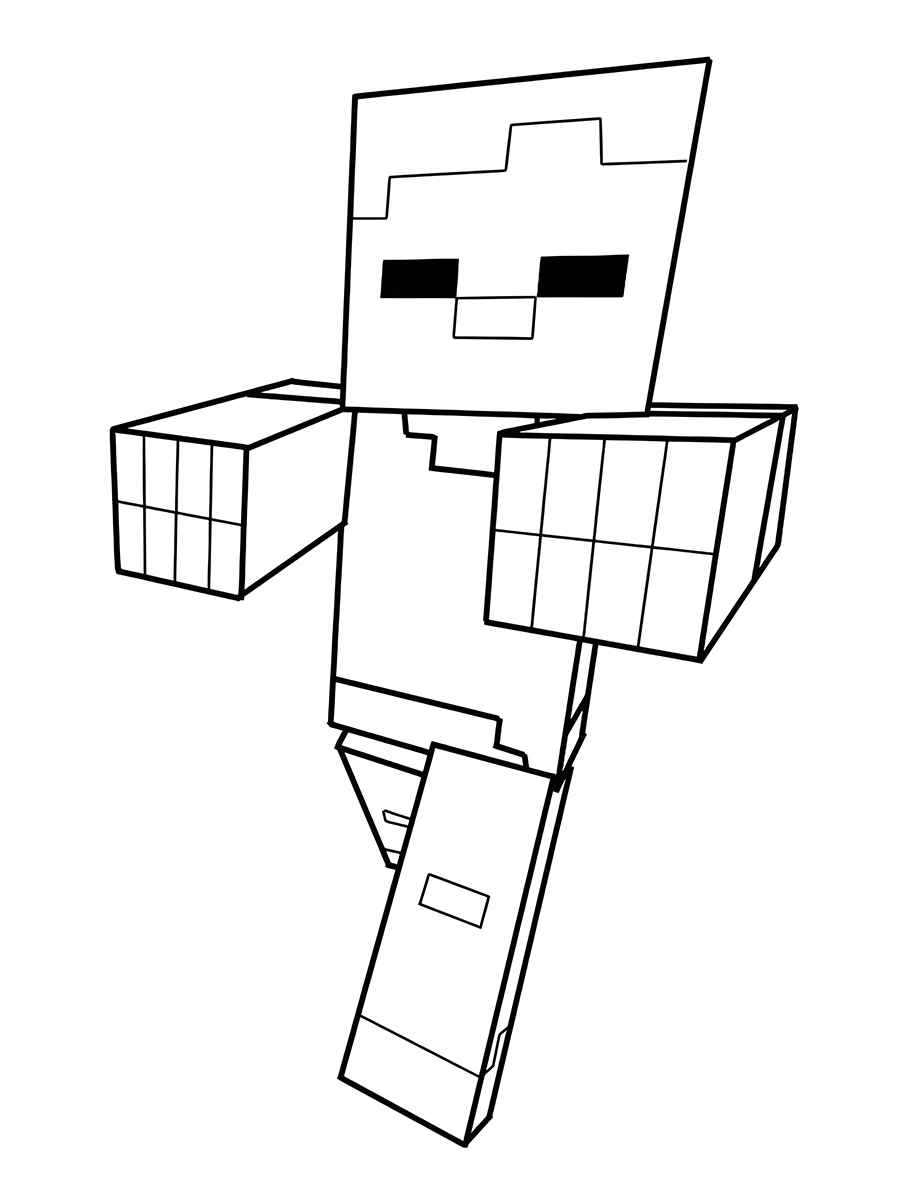 zumbi minecraft para colorir