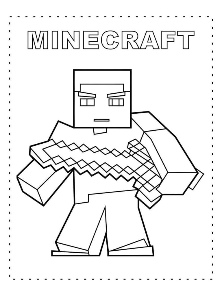 Desenho de Minecraft Steve para colorir