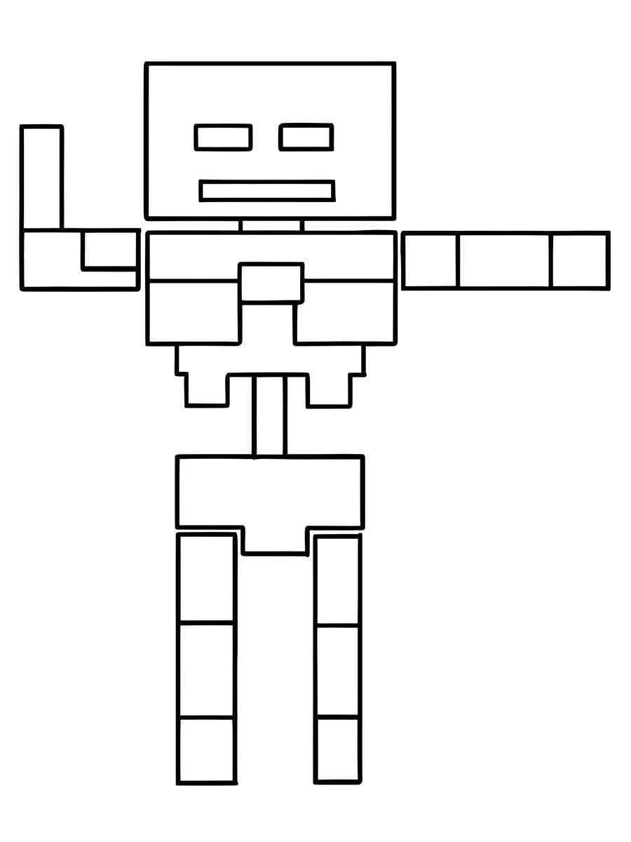 esqueleto minecraft para colorir