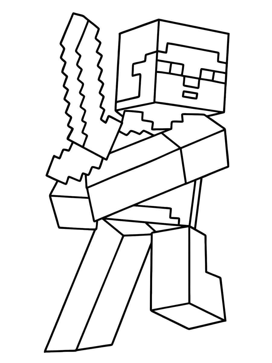 steve minecraft para colorir