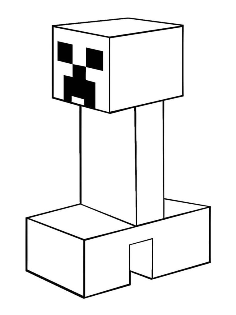 Minecraft Desenhos para colorir imprimir e pintar do Creeper
