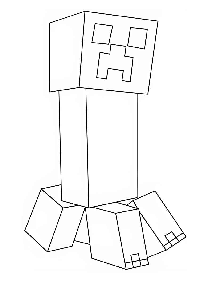 minecraft para colorir Fácil